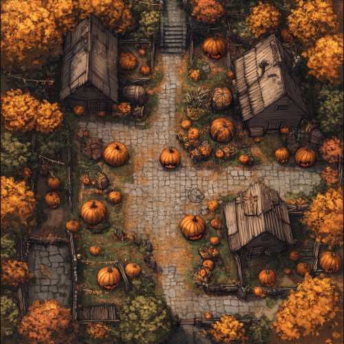 Dungeons & Dragons Harvest Festival Village Battle Map