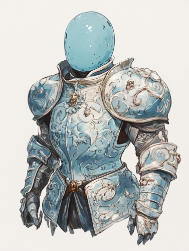 Dungeons and Dragons character in silver knight armor.