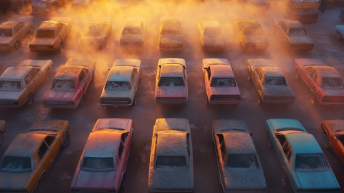 Dusty Cars in Morning Light: Disney 3D Animation