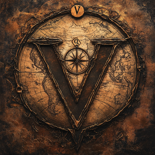 Earth Map with V, O, and Compass