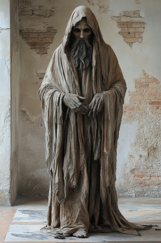 Earth wizard in Venice wears robes, looks scholarly