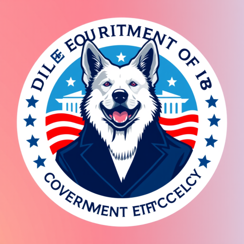 Efficient Government Department Logo Featuring Doge and Flag