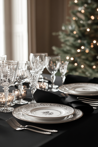 Elegant Black Tie Holiday Affair Room Setting