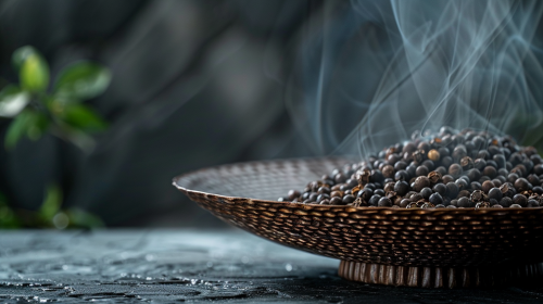 Elegant Peppercorn Display in Misty Moonlight Mystique