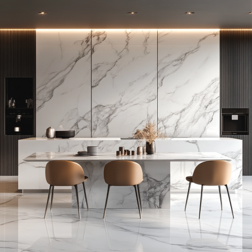 Elegant marble surface with gray and white veins