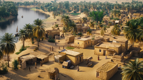 Emerging Egyptian Villages Along the Nile River