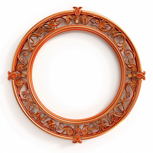 Empty circle with Hindi om letters forming design.