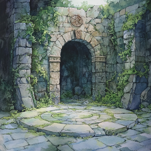 Enchanted Temple Courtyard: Magic, Mystery, and Secrets