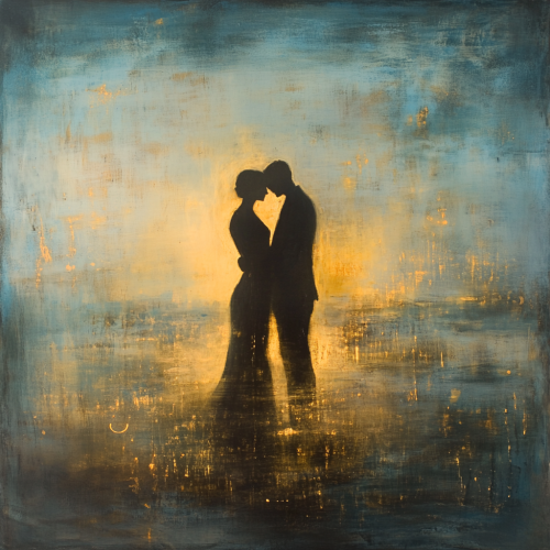 Enduring connection with comforting poses in serene settings.