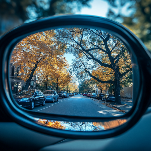 Enhanced car view with glare reduction through eyeglass.
