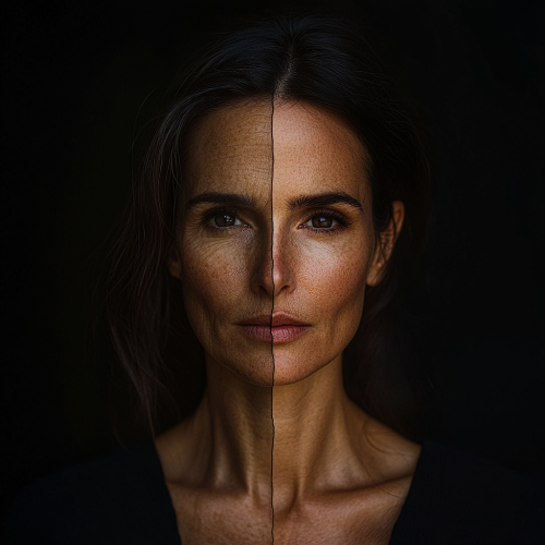 Ethereal Transformation: Aging Beauty in High Contrast