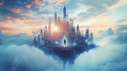 Exciting Future: Person Building Modern Kingdom Realm Exciting Future: Person Building Modern Kingdom Realm