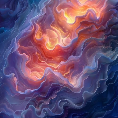 Expanding light illuminates organic forms in cinematic setting