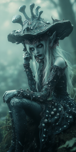 Fairy Queen and Anime Baby in Gothic Horror