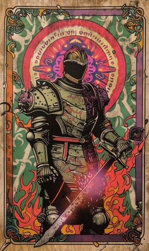 Fantasy Knight with Laser Sword Trading Card