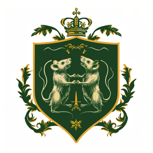 Fantasy kingdom's royal seal: two rats fighting