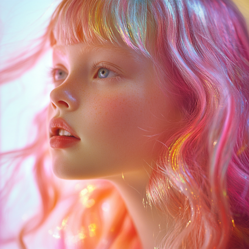 Fashion shoot for hair care ad using girls.