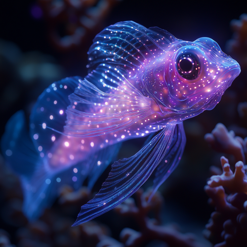 Fashionable deep sea viperfish with metallic LED lights. Fashionable deep sea viperfish with metallic LED lights.