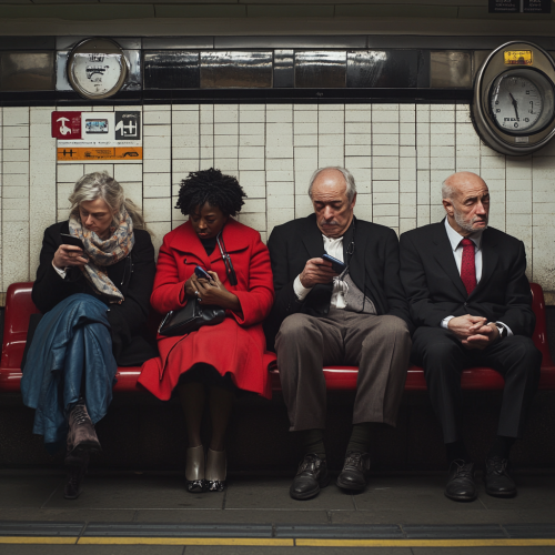 Five People at Bakerloo Line Tube Station