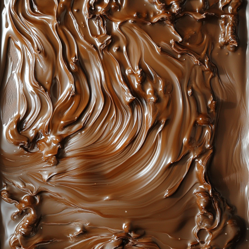 Flowing chocolate creating beautiful rippling patterns