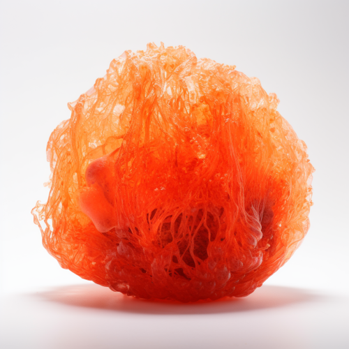 Fluffy red creature with subtle movements on white