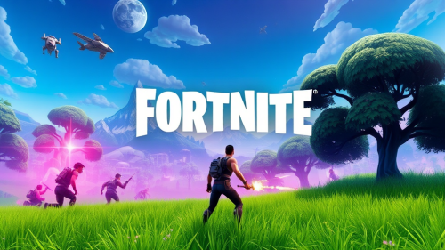 Fortnite Game Wallpaper for PC depicts colorful characters.