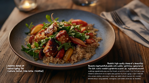 Fresh Quinoa Salad on Rustic Wooden Table