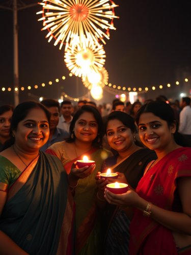 Friends Celebrating Diwali in Canada - No Faces