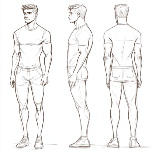 Front-facing male figure, 160 cm height, compact proportions.