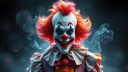 Full Body Pastel Art of It the Clown