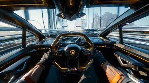 Futuristic Lamborghini Ride with Digital Screen inside