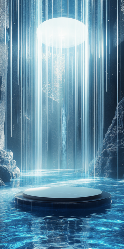 Futuristic River of Blue Technological Lines Concept Futuristic River of Blue Technological Lines Concept