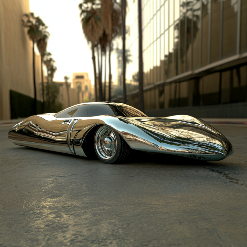 Futuristic cool low rider car in LA.