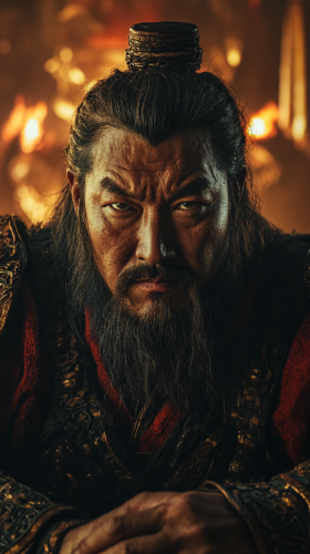 Genghis Khan meeting City Governors under Firelight