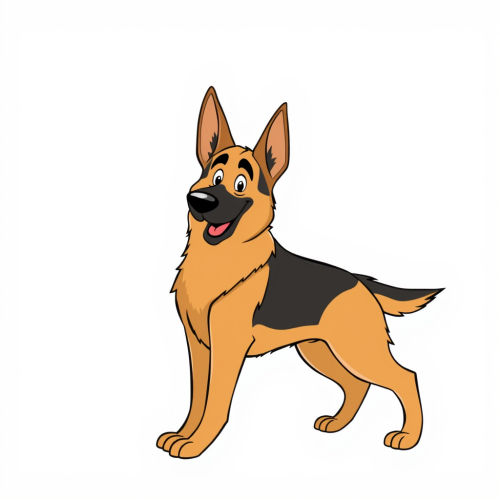 German Shepherd in Disney Style Clip Art