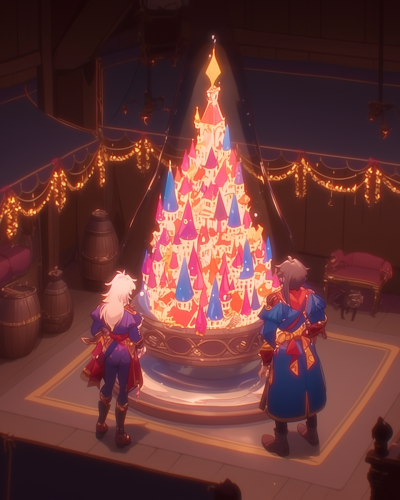 Ghibli-inspired city in waterdrop: rooftops, gardens, whimsical atmosphere.