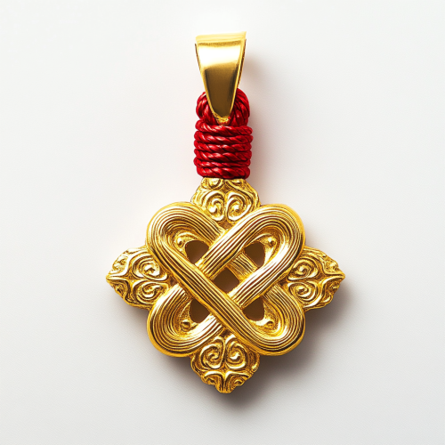 Gold Chinese Knot Pendant for Good Luck