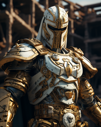 Golden Gladiator with Snake Sword in Victory Stadium