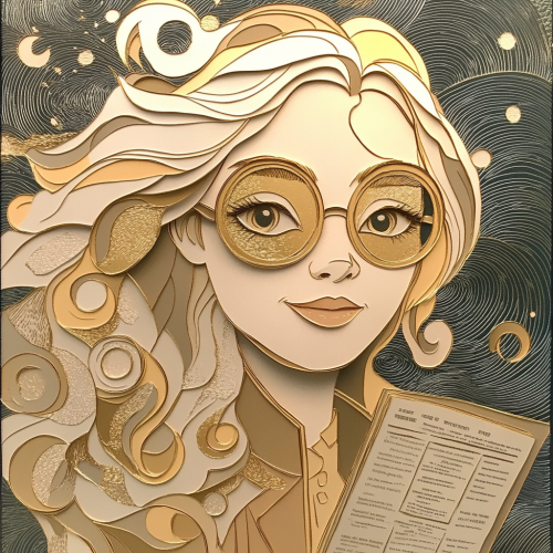 Golden Luna Lovegood Fantasy Paper-Cut Portrait