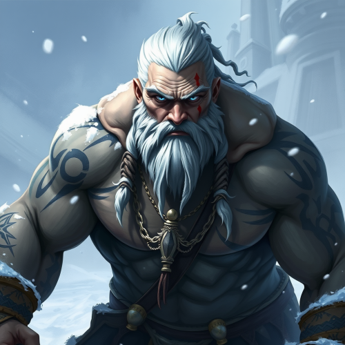 Goliath Viking Crusader with Blue Eyes in Snow