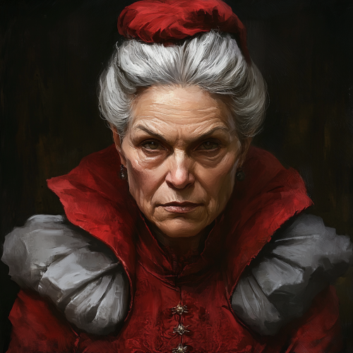 Gothic noble woman portrait in oil painting