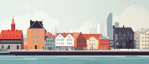 Graphic timeline for Nordic architecture with three eras.