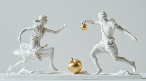 Greek man beats Greek woman in race for apple