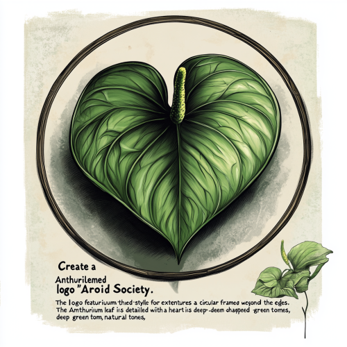Hand-drawn Anthurium leaf logo for Aroid Society.