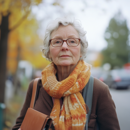 Happy older Canadian woman with senior life insurance.