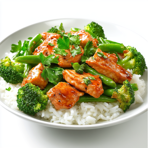 Healthy Turkey and Green Vegetable Plate