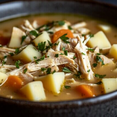 Hearty Bowl of Crack Chicken Noodle Soup