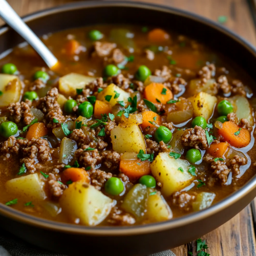 Hearty Shepherd's Pie Soup with Ground Beef