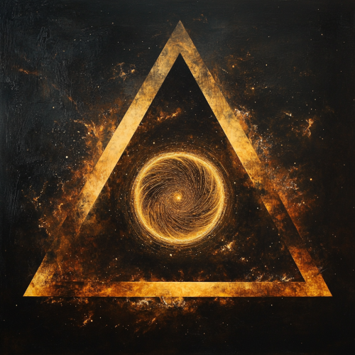 Hermitic interpretation: triangle of light, golden circle, Fibonacci spiral.