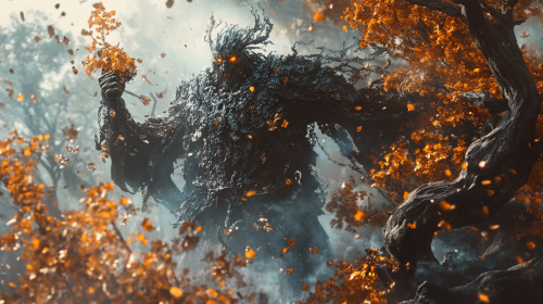 Heroic human war priest battles evil humanoids